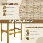 Costway Set of 2 Outdoor Bar Stools 76cm Bar Height Chairs Patio High Stools Set in Brown 4