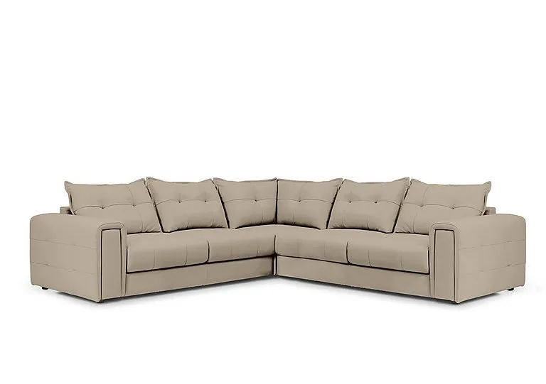 Goliath Large Leather Corner Sofa - Oyster