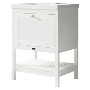 Bayswater Hartleigh Pointing White Traditional Freestanding Vanity Unit & 1 Tap Hole Modern Recessed Basin - 600mm 2