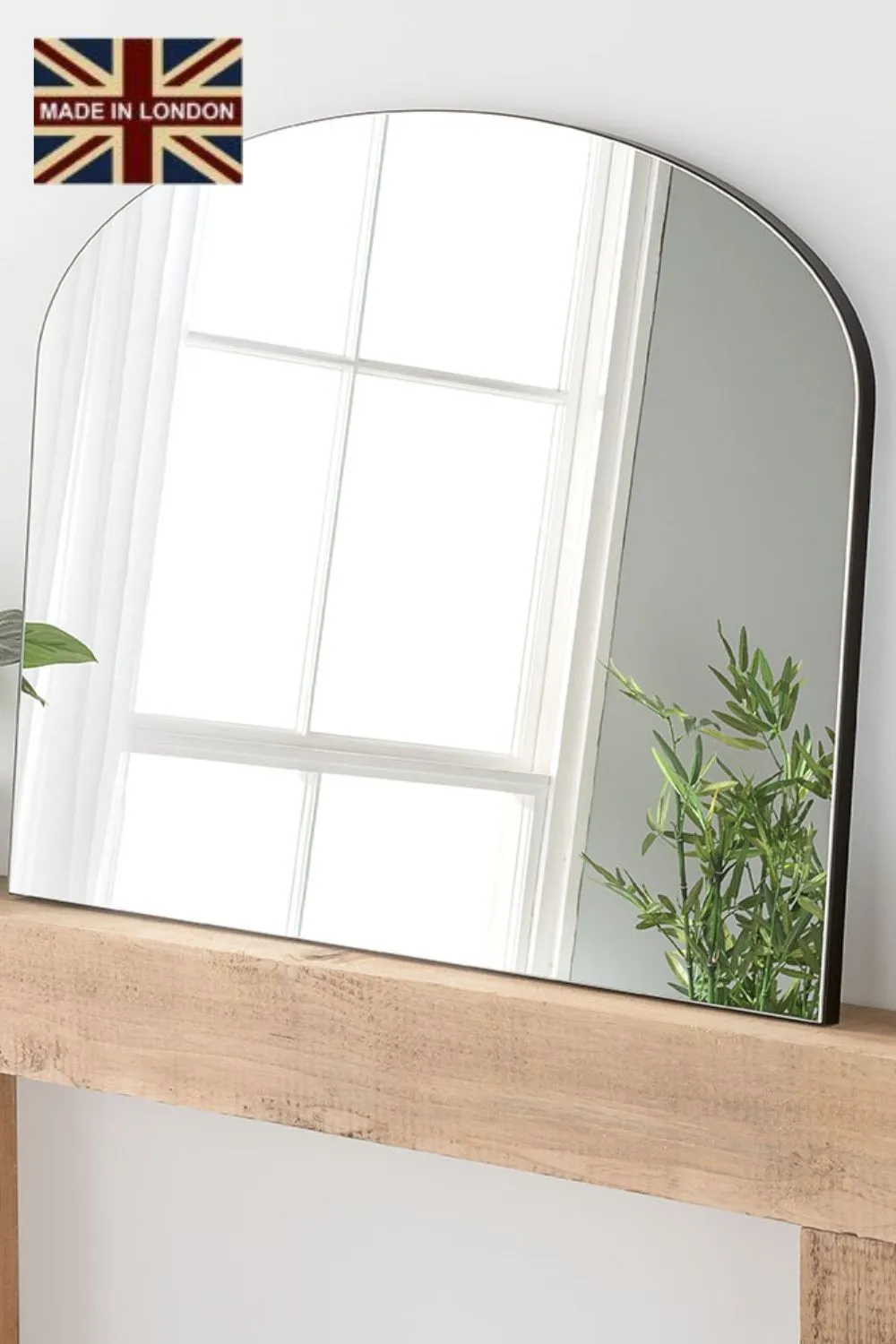 Yearn Mirrors Minimal Plain Mantle Mirror Black 91(w) x 69cm(h)