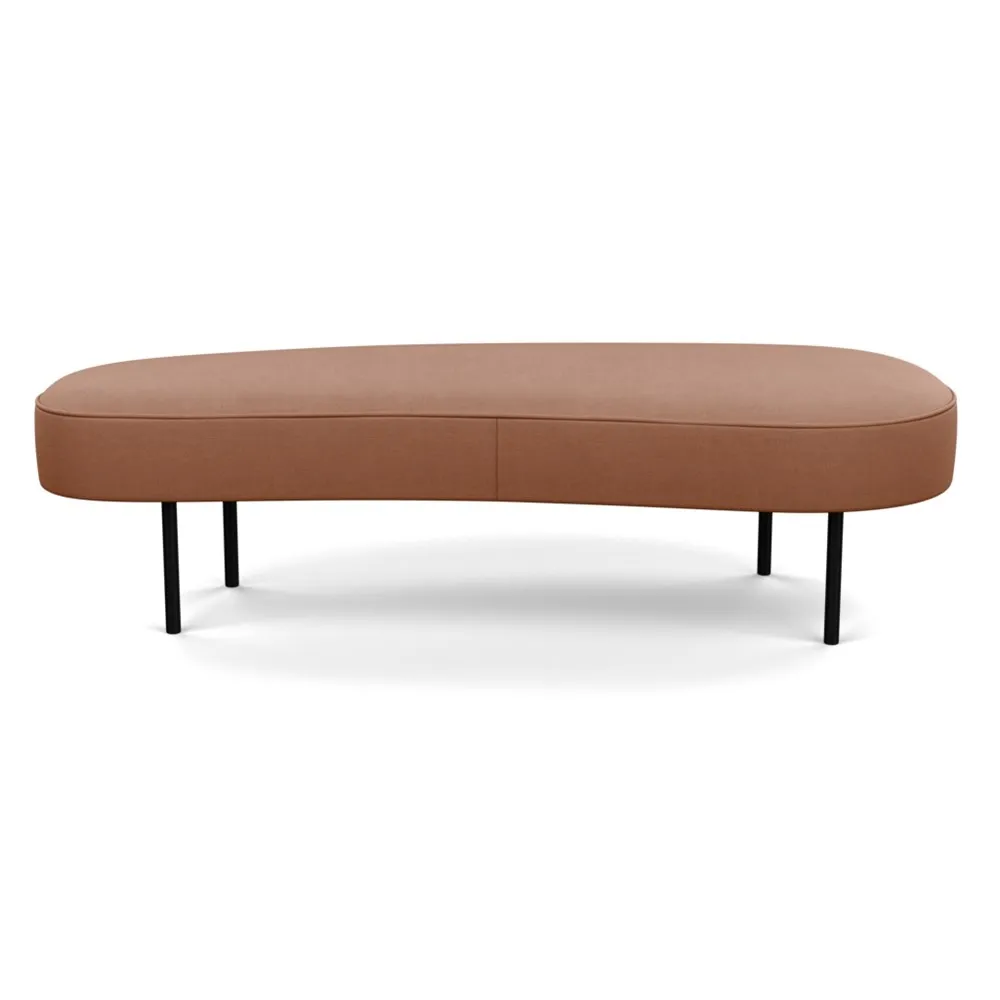 Heal's Isola Large Ottoman Siena Cotton Clay Black Feet