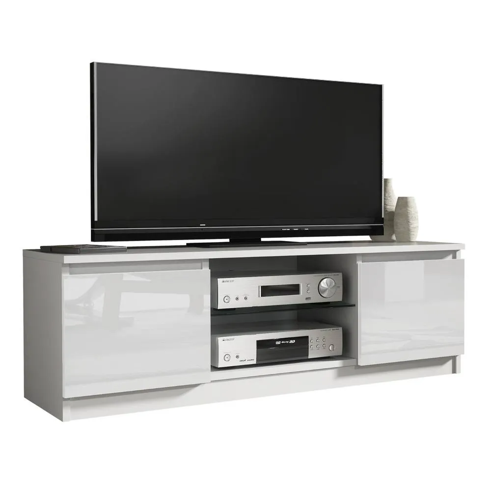 Creative Furniture Aura TV Unit 120cm - White with Gloss Doors 3