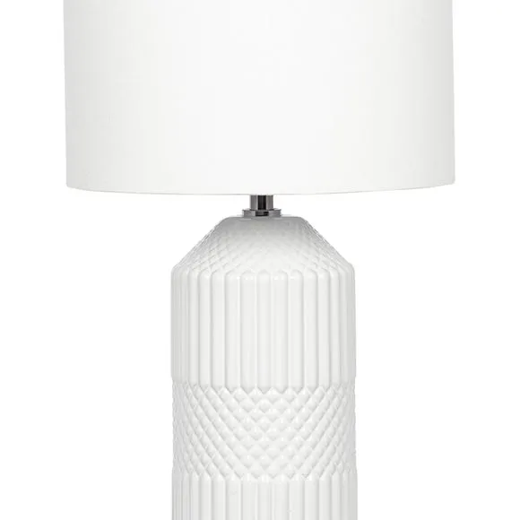 Meribel Tall Geo Textured Ceramic Table Lamp 4