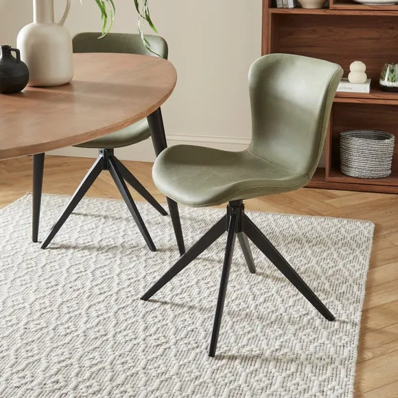 Lennie Set of 2 Dining Chairs, Faux Leather