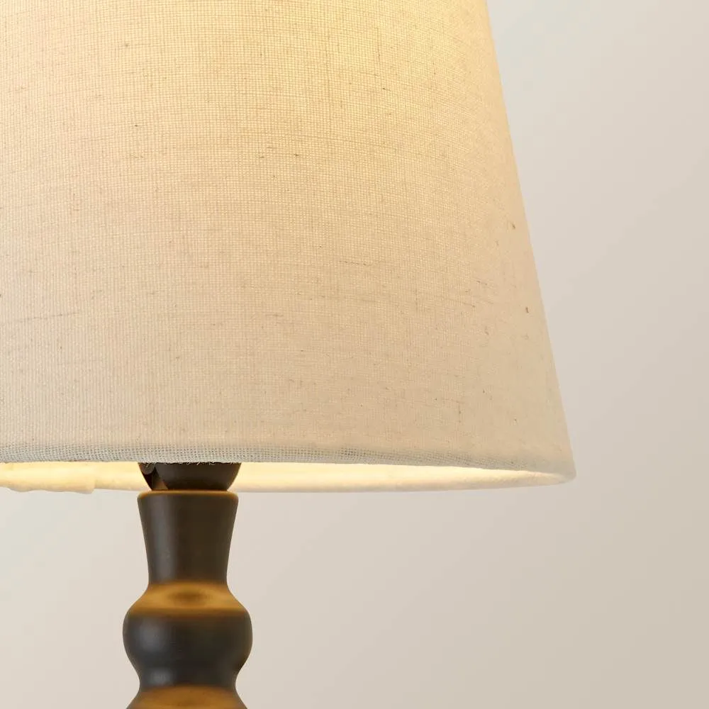 ValueLights Maggie Candlestick Wall Light with Linen Tapered Lamp Shade with Bulb in Black 5