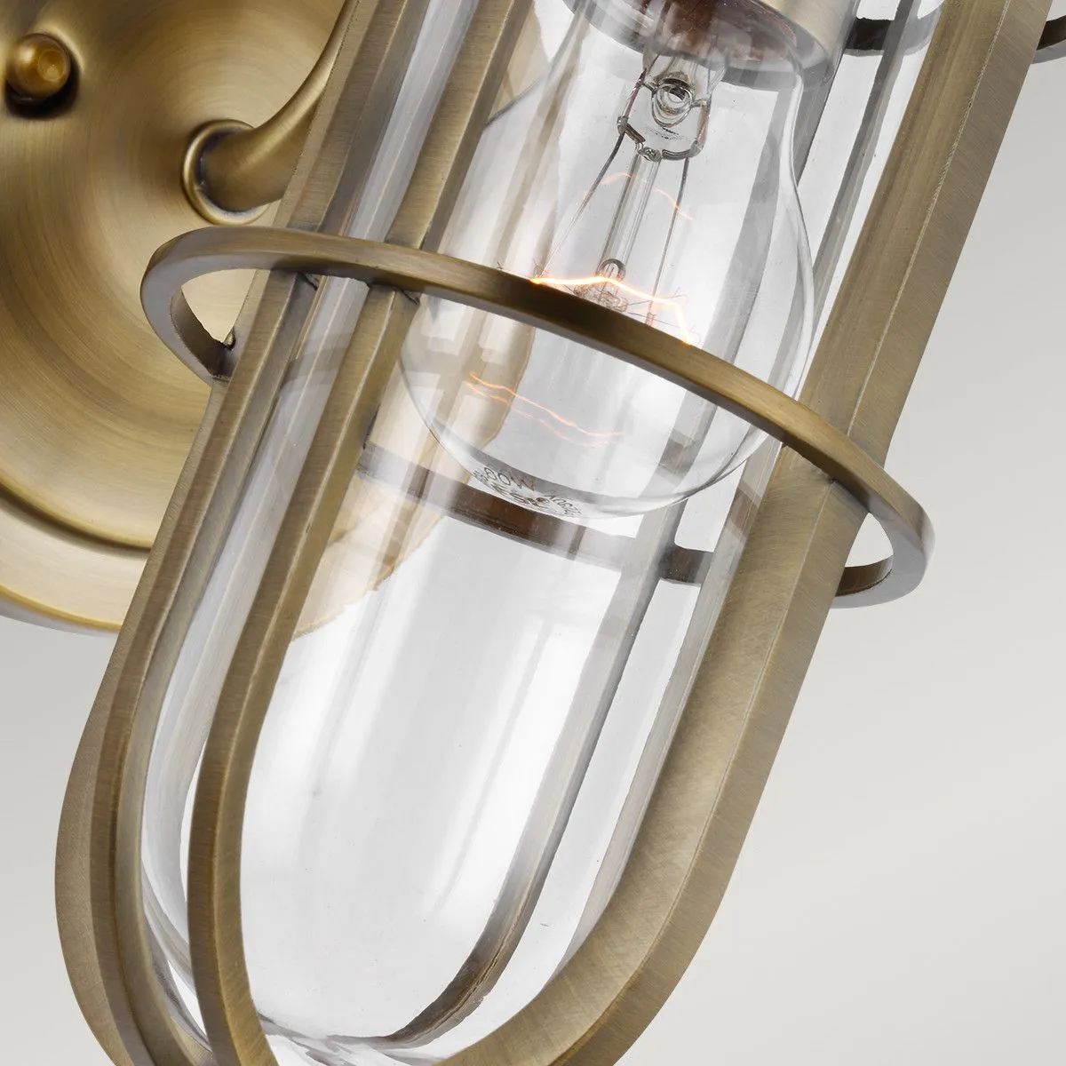 Netlighting Feiss Urban Restoration 1 Light Wall Light Dark Antique Brass IP44 in Yellow 5