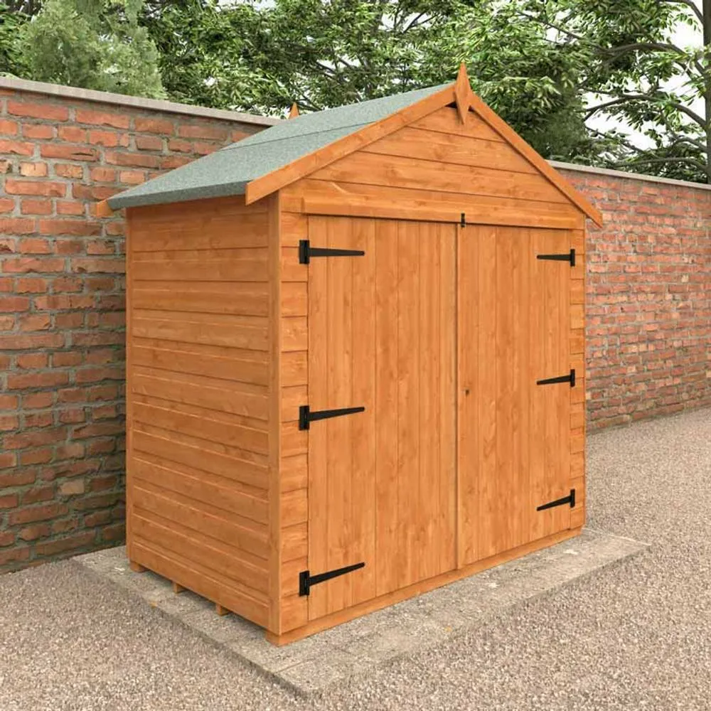 Buttercup Farm 3x6 Flex Apex Bike Shed 12mm Flex - L98.8 x W175 x H195.3 cm in Burnt Orange 2