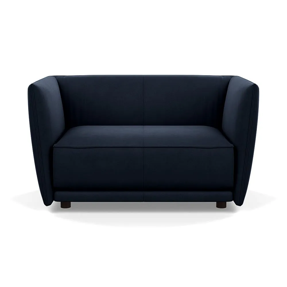 Heal's Valley Loveseat Nobilis Velvet Night Walnut Stain Feet