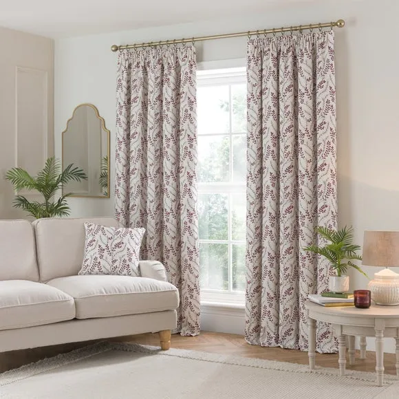 Shimla Embroidered Floral Pencil Pleat Curtains 2