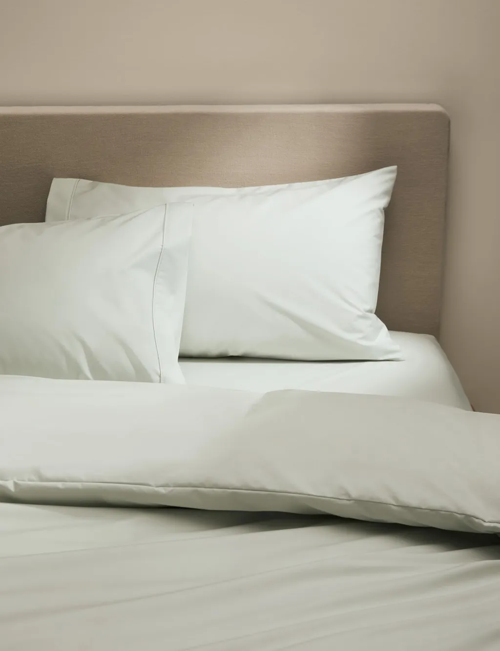M&S 2 Pack Egyptian Cotton 230 Thread Count King Size Pillowcases Light Duck Egg