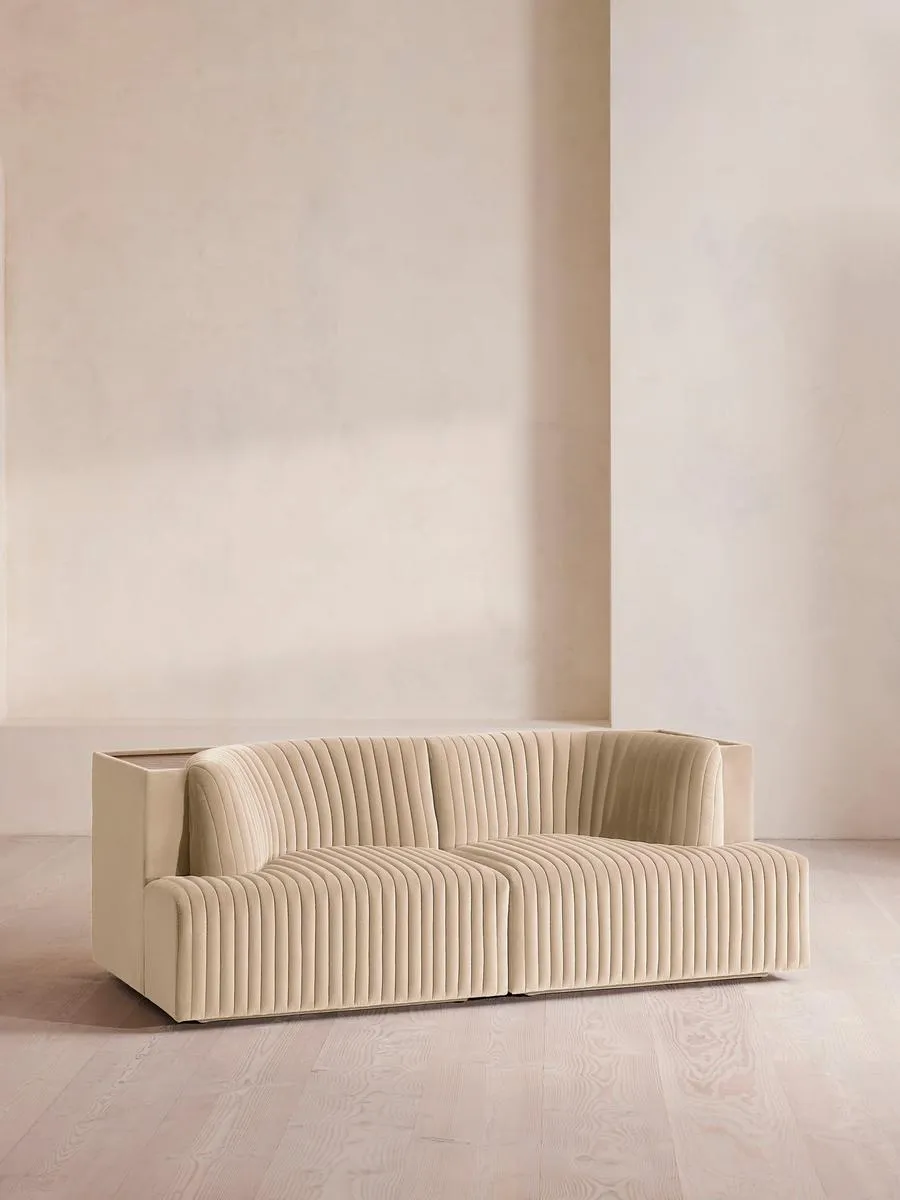 Hamish Modular Sofa, Three Seater, Velvet, Porcelain