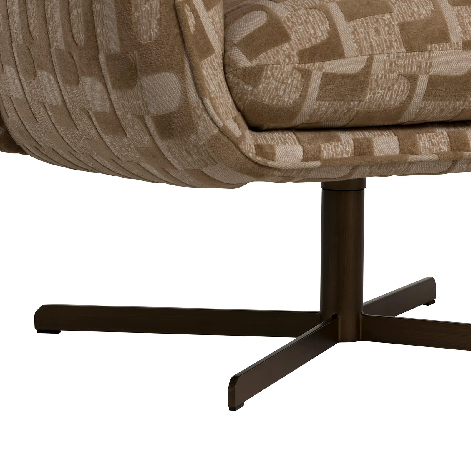 Alade Swivel Armchair, Brown Fabric | Barker & Stonehouse 5