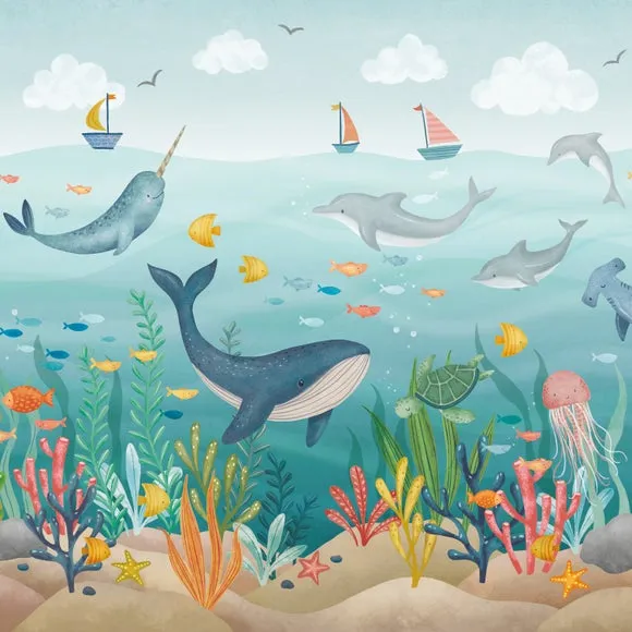 Kids Under the Sea Wall Mural 2