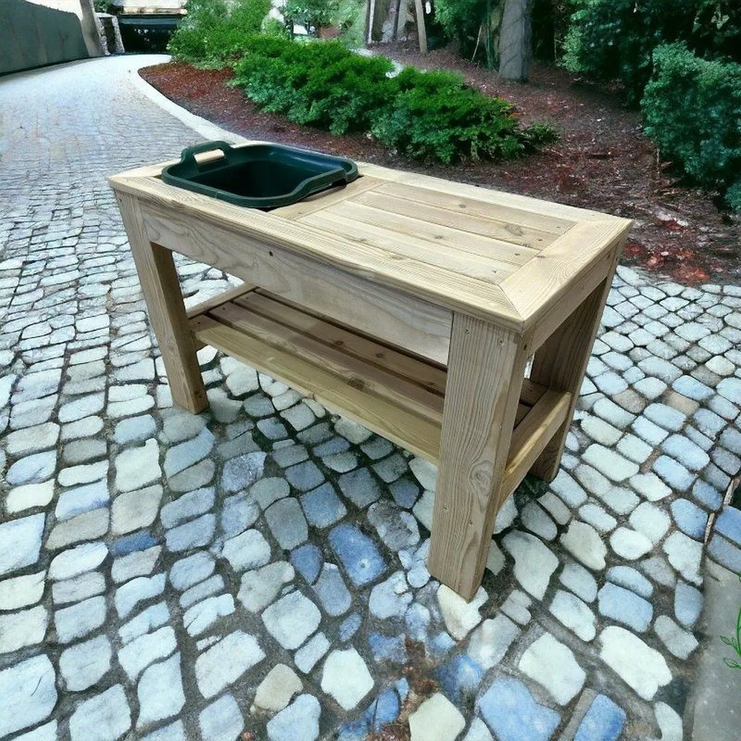 Buttercup Farm Outdoor Play Kitchen Sink & Worktop for Imagination Play in Brown 5