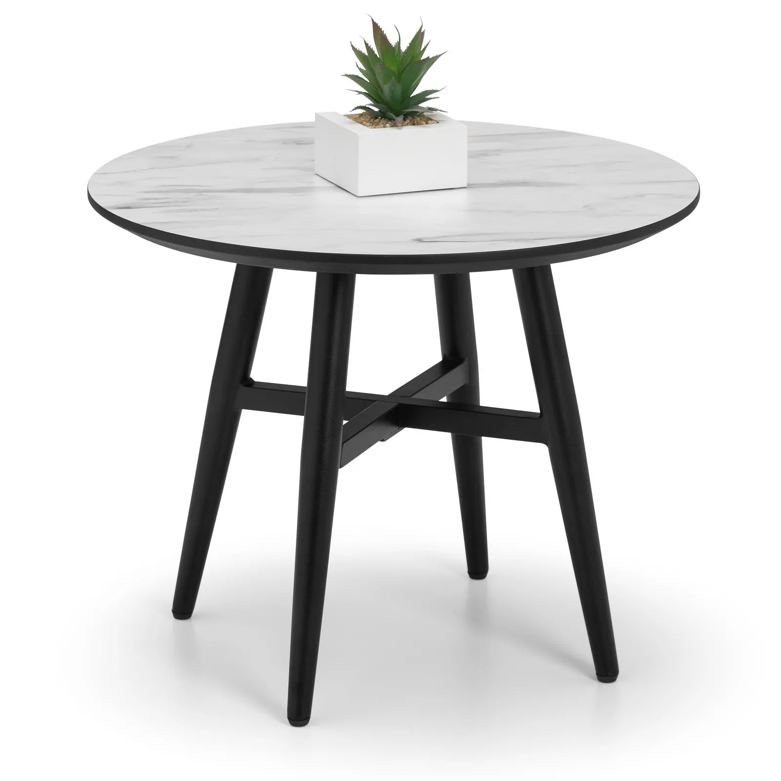 Firenze Marble Effect Lamp Table White