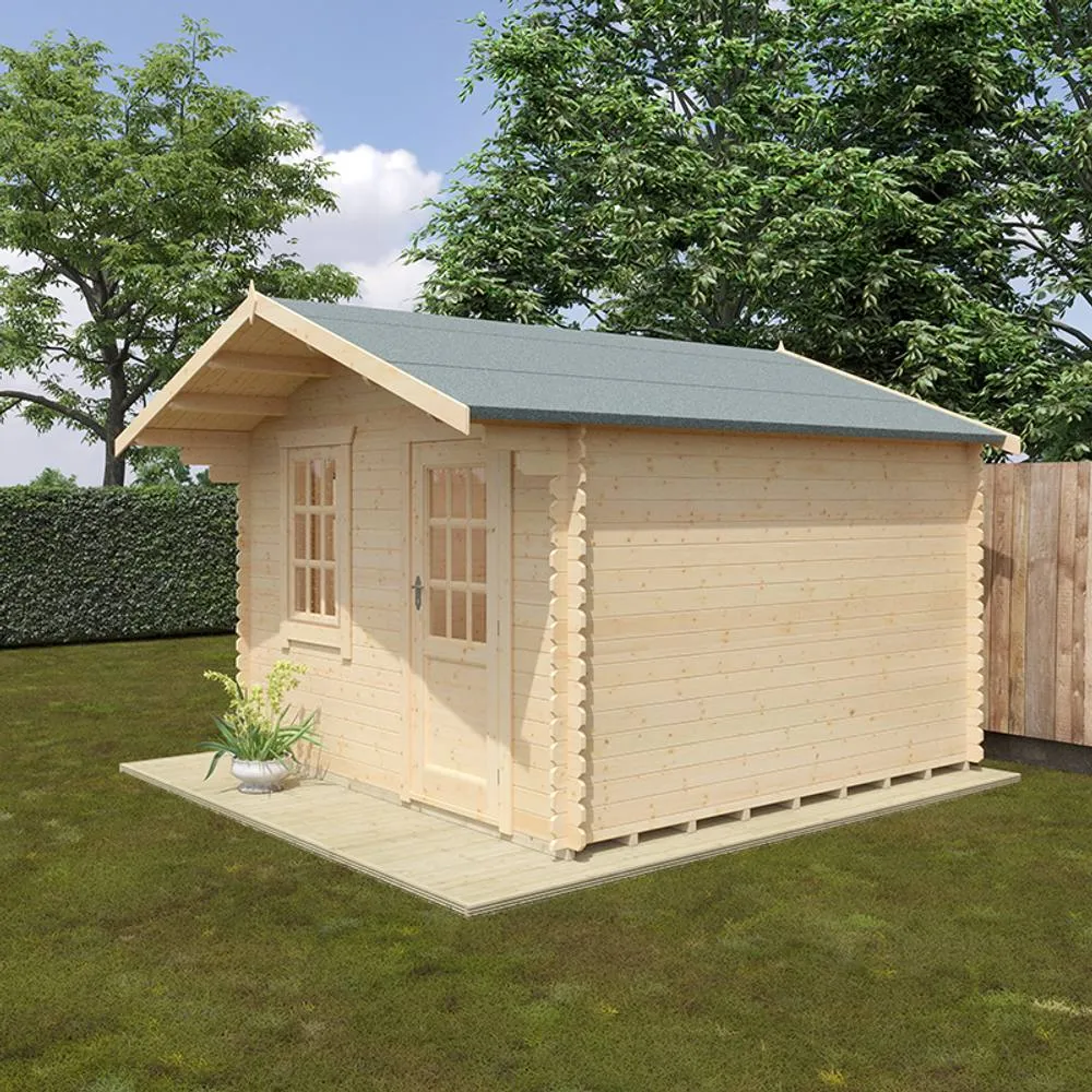 Buttercup Farm 12x12 The Carrington 28mm Cabin - L355 x W355 x H271.9 cm in Natural 5