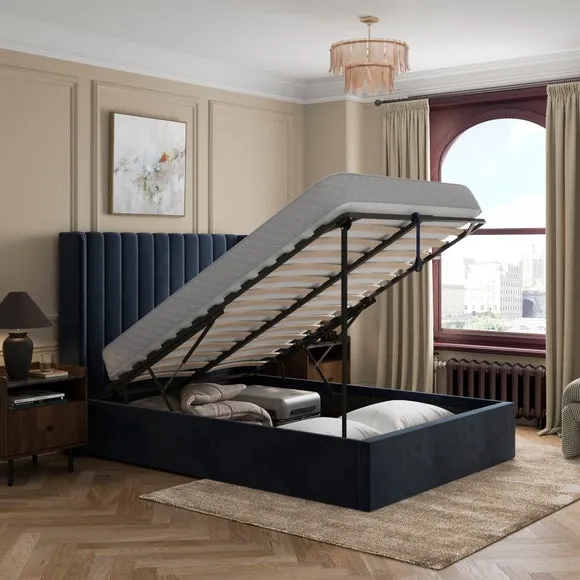 Alara Velvet Ottoman Bed 2