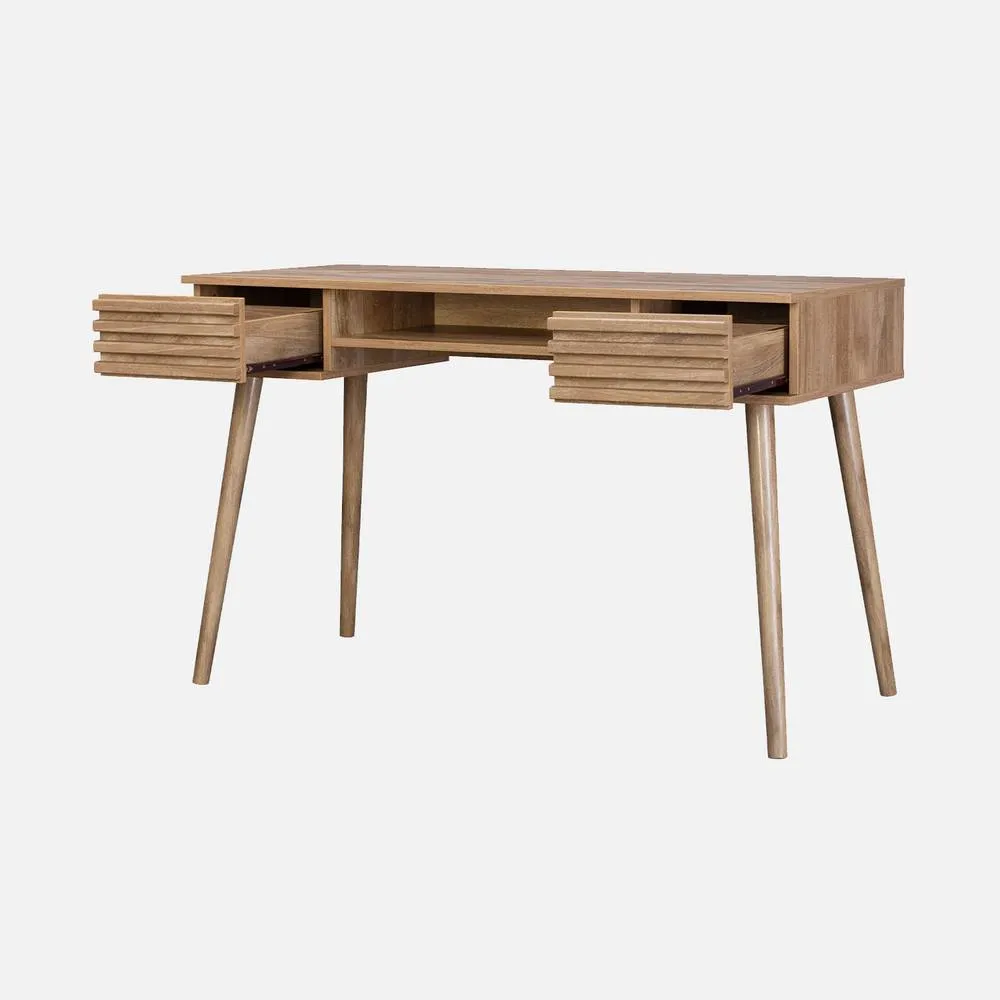sweeek 2-drawers Wooden Effect Desk in Light Brown 2