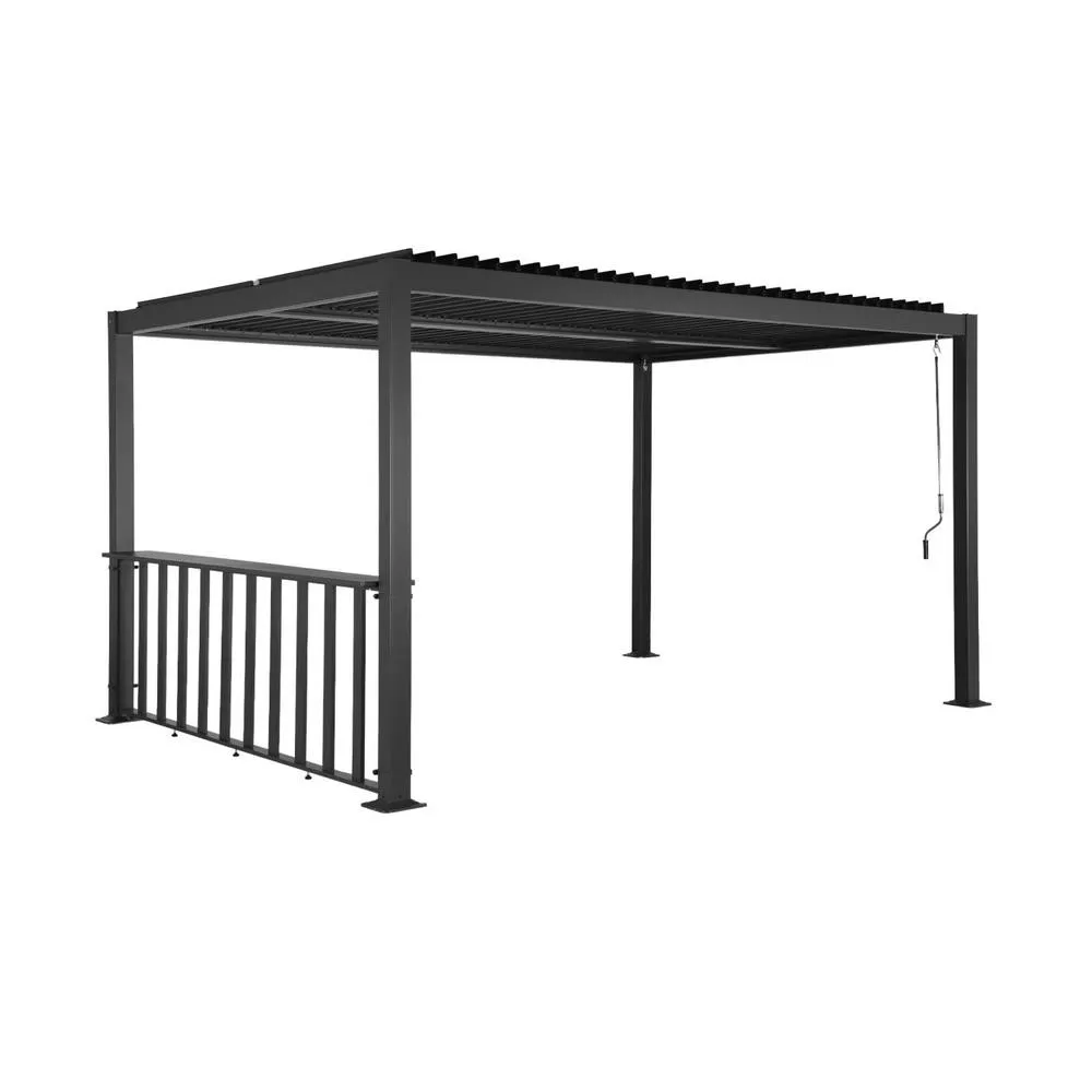 sweeek Louvered pergola 3x3m & 3m narrow counter in Dark Grey 2