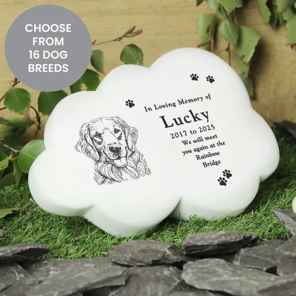 Personalised Dog Breed Garden Memorial Cloud Ornament 3