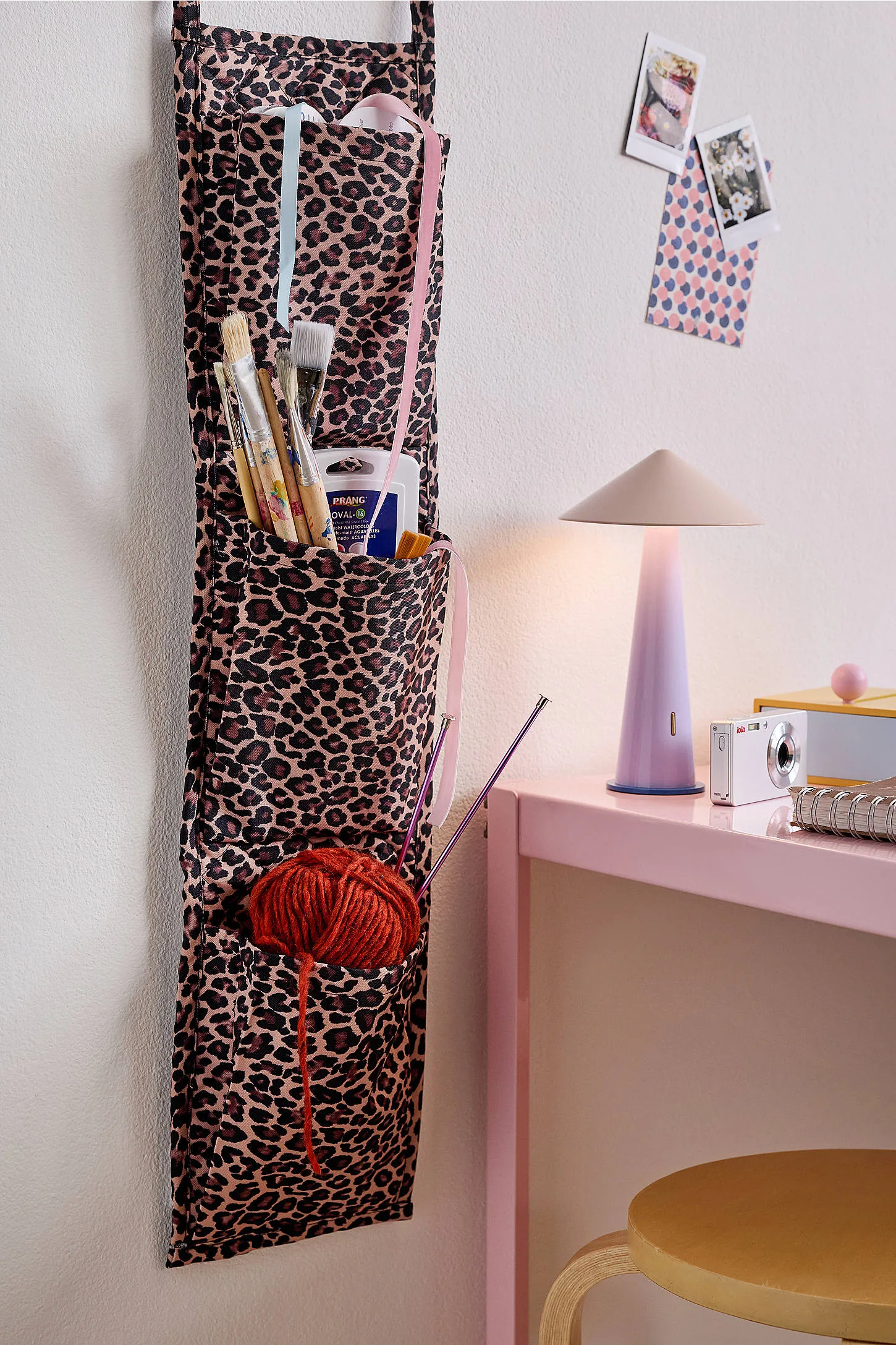 Leopard 3-Pocket Hanging Storage Organiser - Brown
