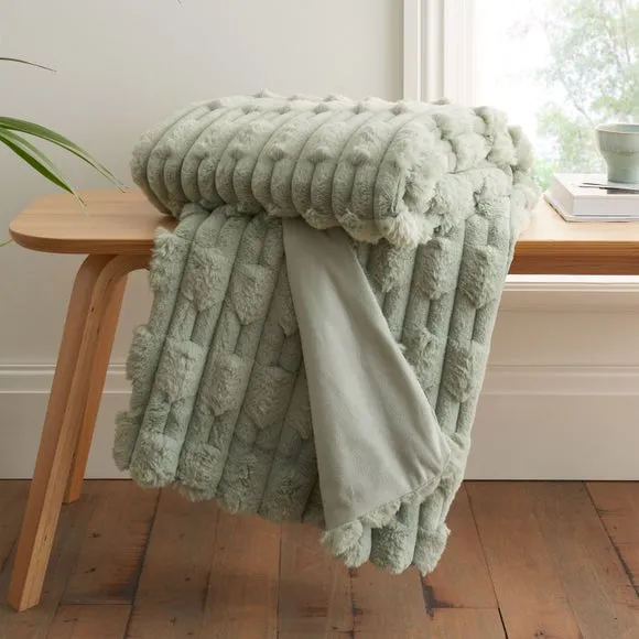 Bianca So Soft Carved Faux Fur Throw Blanket 150cm x 200cm 1