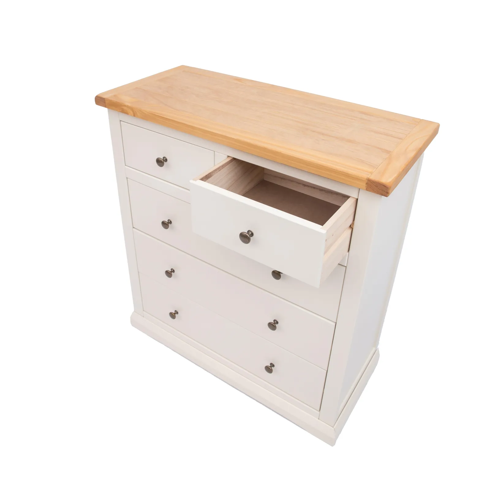 Cabinet Bits Castelli 5 Drawer Chest of Drawers Brass Knob in Off-White 4