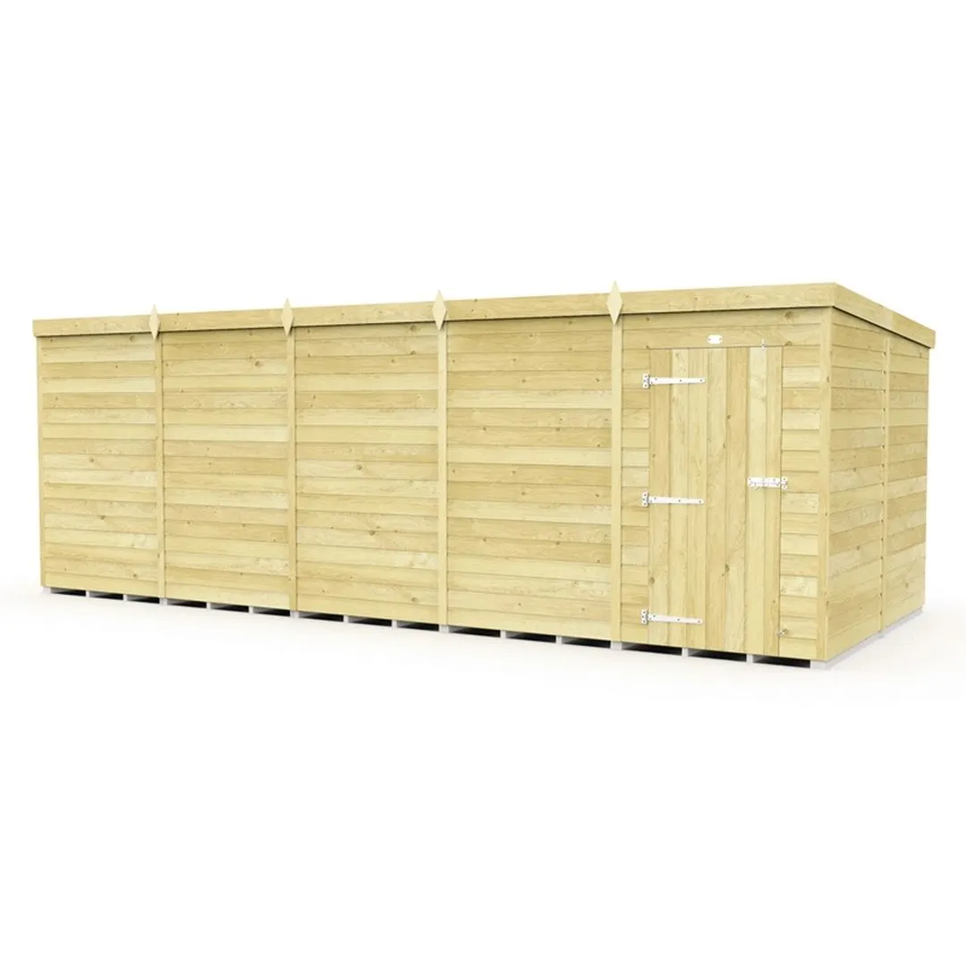 Buttercup Farm 20 x 8 Feet Pent Shed - Single Door W/O Window - L231 x W589 x H201 cm in Brown