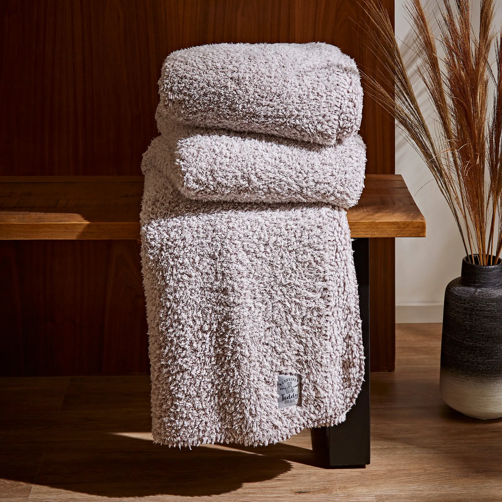 Teddy Bear Soft Marl Throw Brown