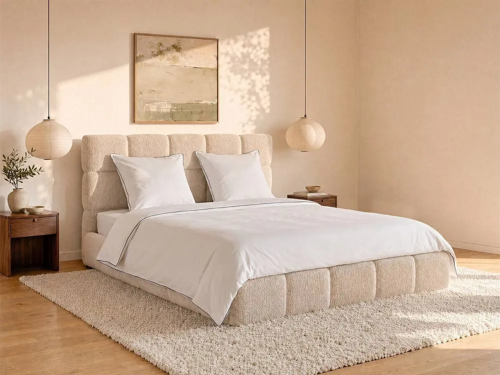 Vente-unique Cotton Percale Bedding Set 80 Threads/Cm² - Duvet Cover 240 X 260 Cm + in Blue 2