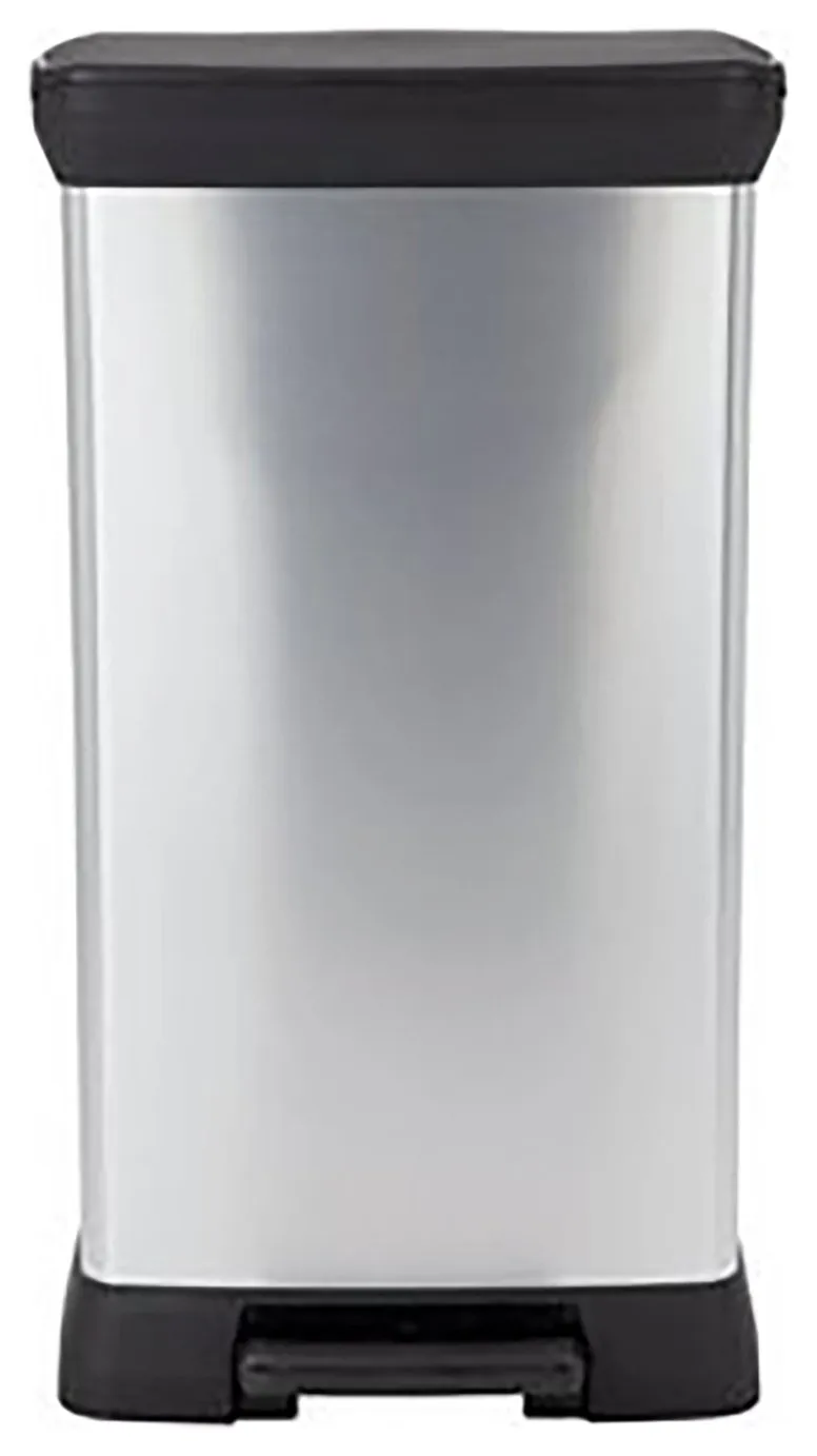 Curver 50 Litre Deco Pedal Bin - Silver