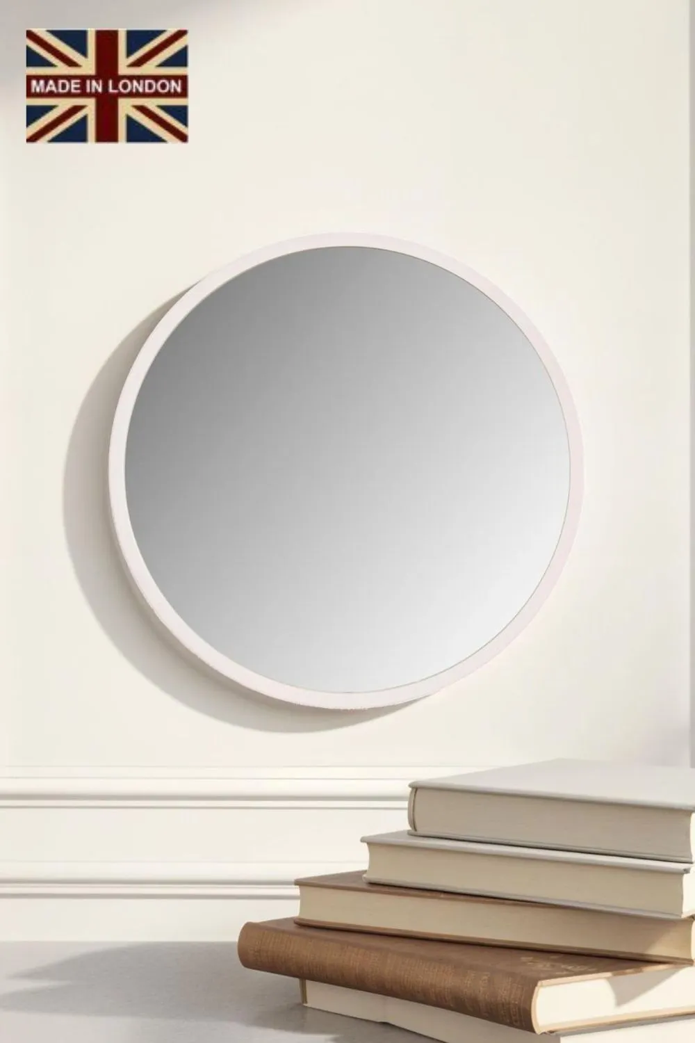Yearn Mirrors Round Wall Mirror White 80cm