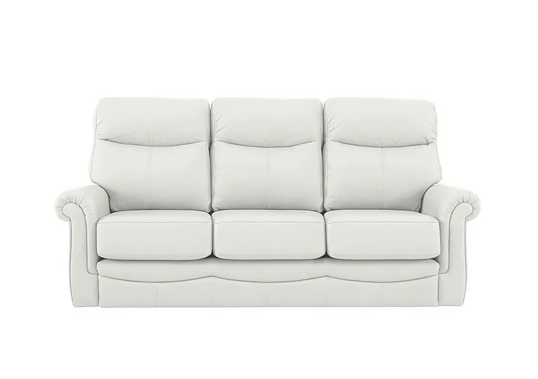 Avon 3 Seater Leather Sofa - No Recliner - Oxford Chalk