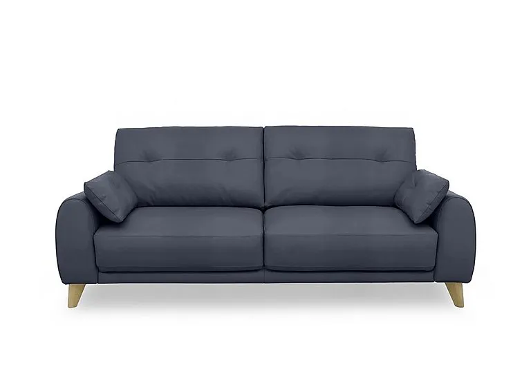 Malmo Leather 3 Seater Sofa - BV Ocean Blue