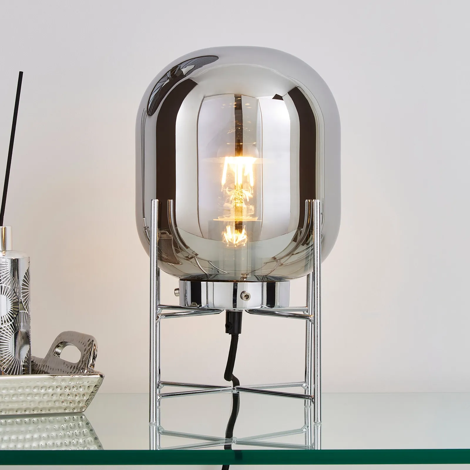 Dayo Table Lamp Smoked Chrome