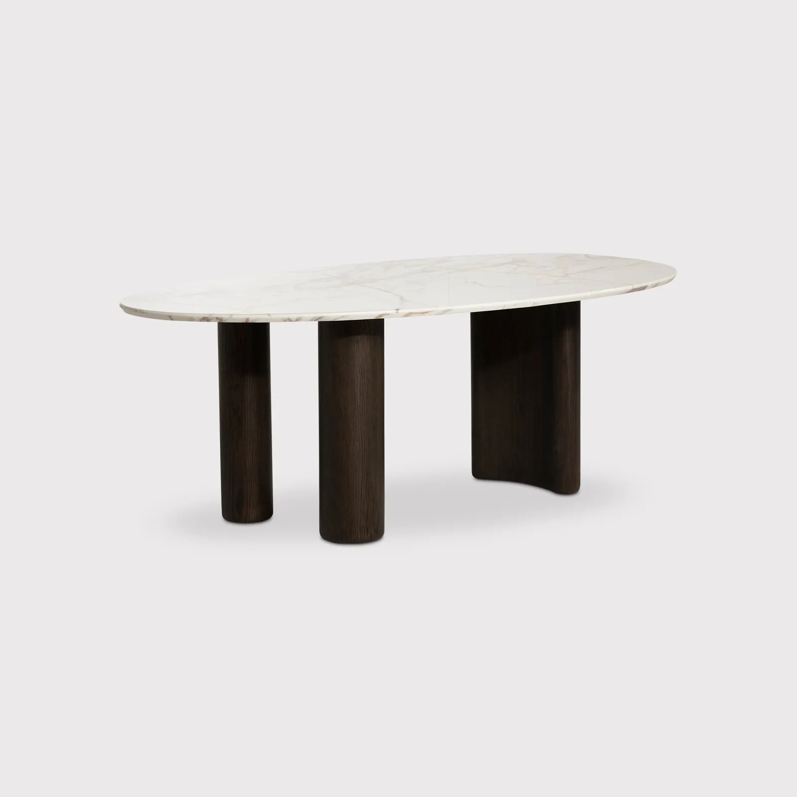 Nord Dining Table-9Mm Ceramic Marble Effect, Round, White | Barker & Stonehouse