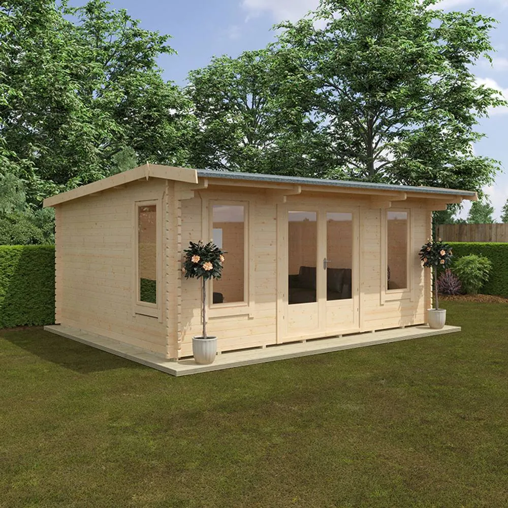 Buttercup Farm 18x14 The Jacob 44mm Cabin - L535 x W415 x H247 cm in Natural 4