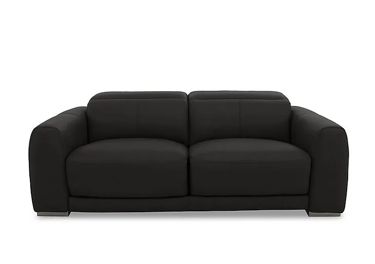 Edison Large Leather 3 Seater Sofa - Black