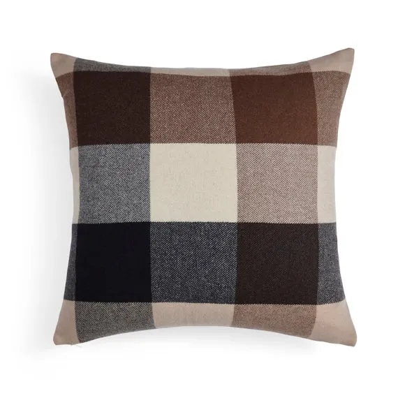 Deddington Check Wool Square Cushion 3