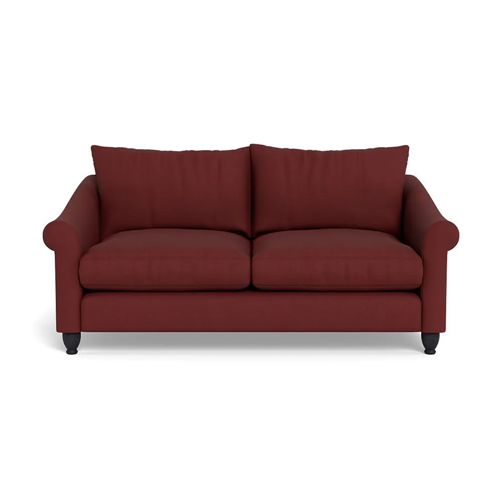 Heal's Devon 3 Seater Capelo Linen-Cotton Etruscan Red Black Feet