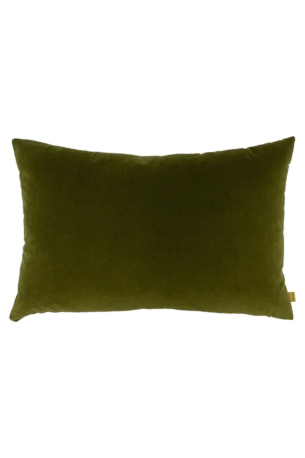 Furn Contra Soft Velvet Contrast Coloured Reverse Cushion in Olive