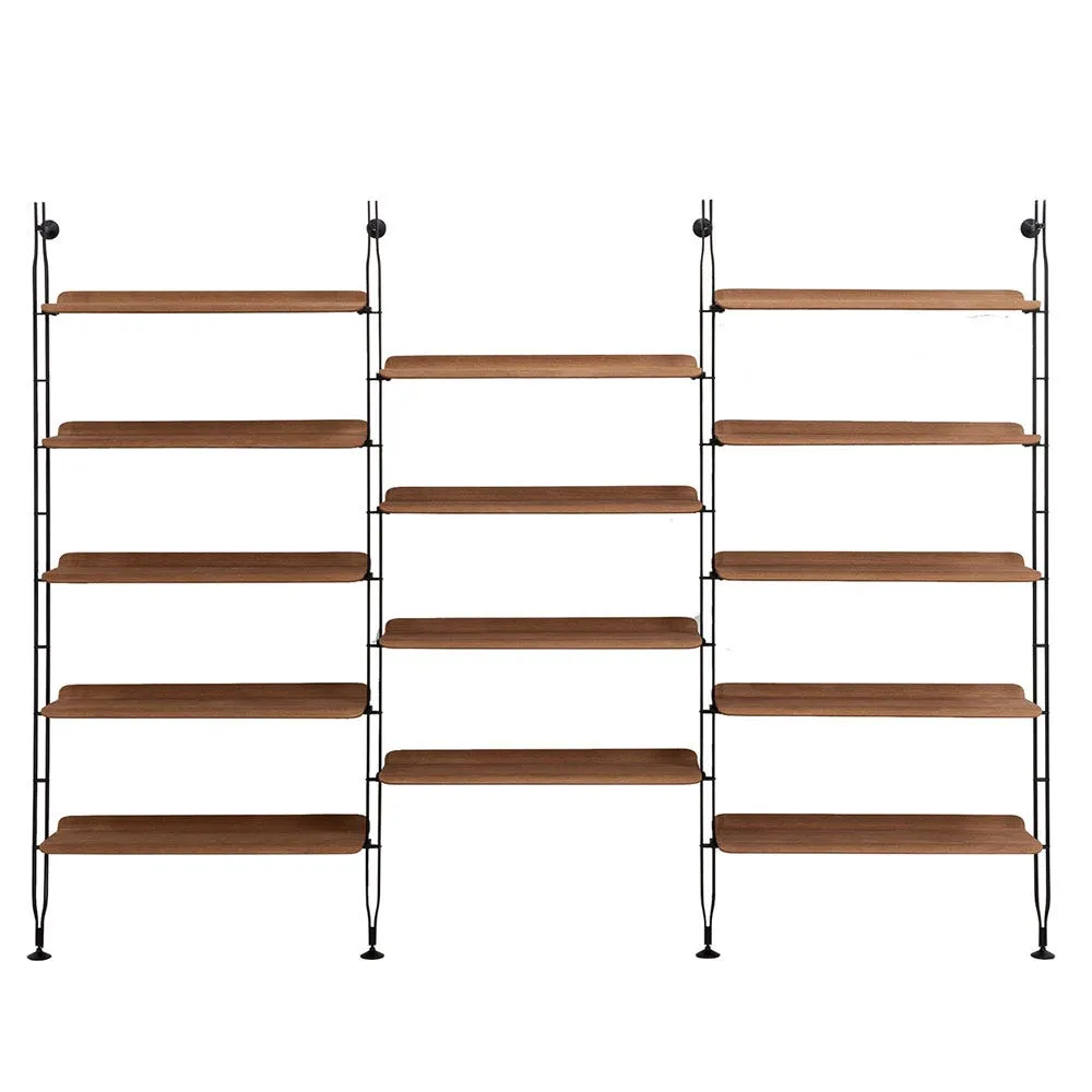 Kartell Adam Wood bookshelf 14 shelves 4 struts Dark Wood 3