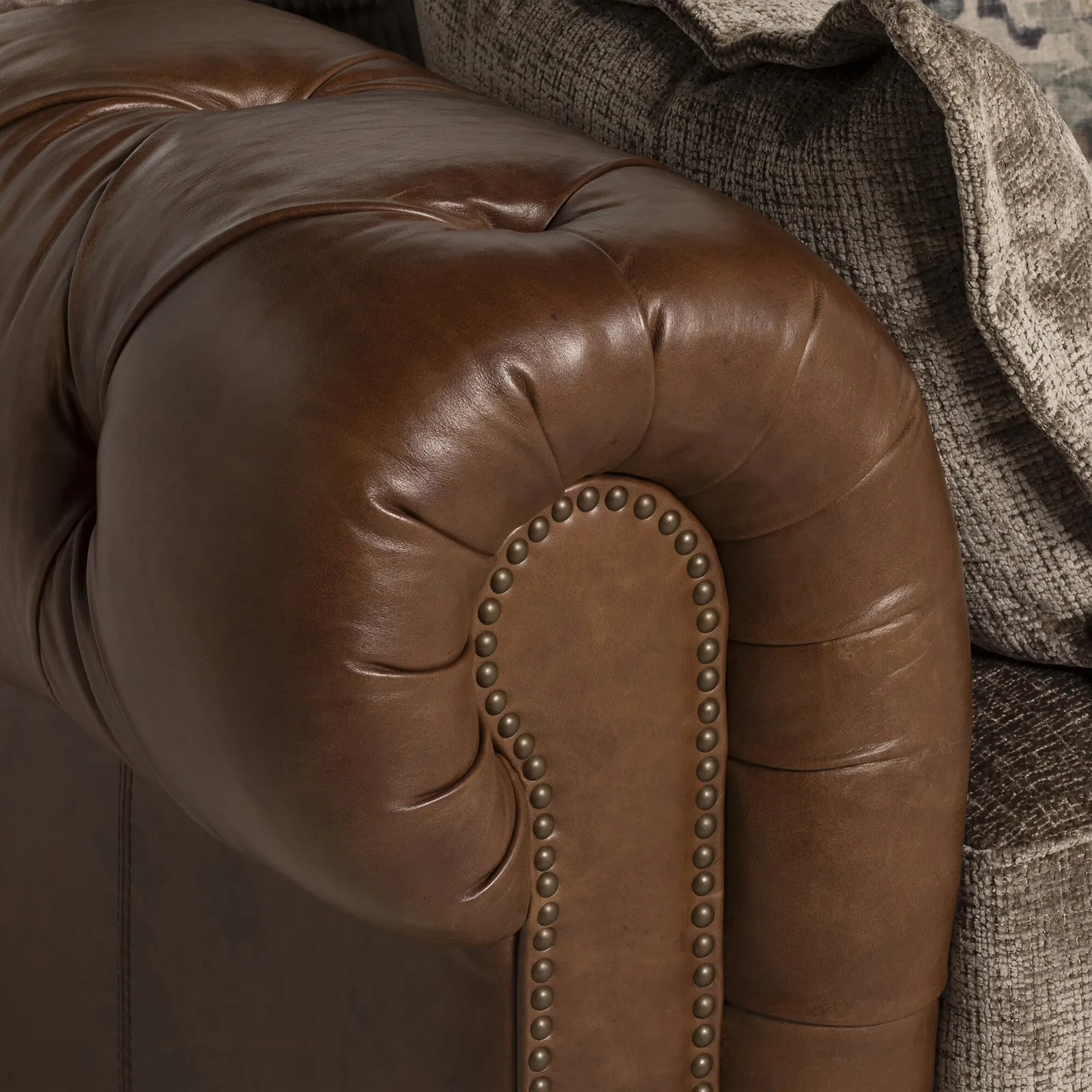 Taunton 1.5 Seater Sofa, Brown Fabric & Leather | Barker & Stonehouse 3