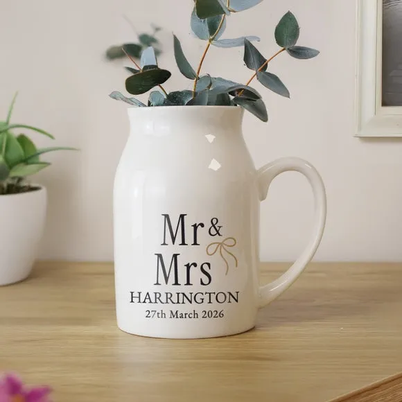 Personalised Mr and Mrs Couples Jug Vase 3