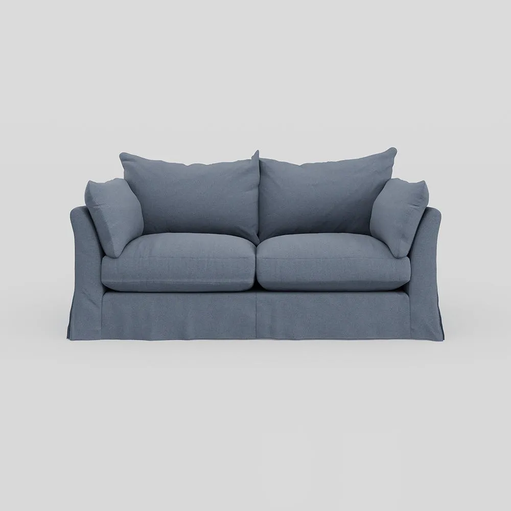 Heal's Tailor Loose Cover 3 Str Sofa Capelo Linen Mineral Natural Beech Feet 1