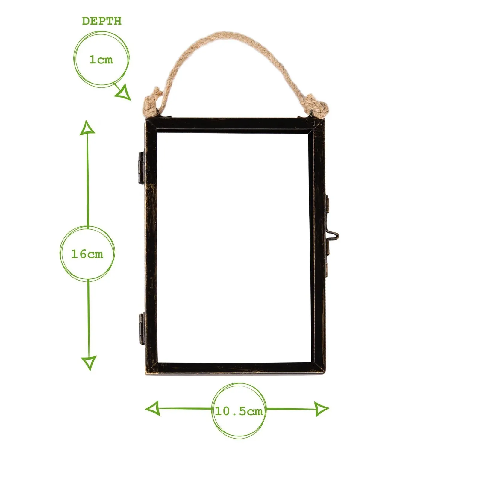 Nicola Spring 5x Hanging Metal Photo Frames - 4" x 6" - Black - Picture Frame Wall Mounted Frame with Rope 3