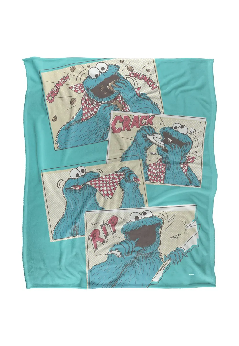 Sesame Street Cookie Monster Comic Silky Touch Super Soft Throw Blanket 152 X 127 cm in White
