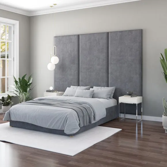 Hanging Wall Panel Dual Mount Plush Velvet Headboard 5