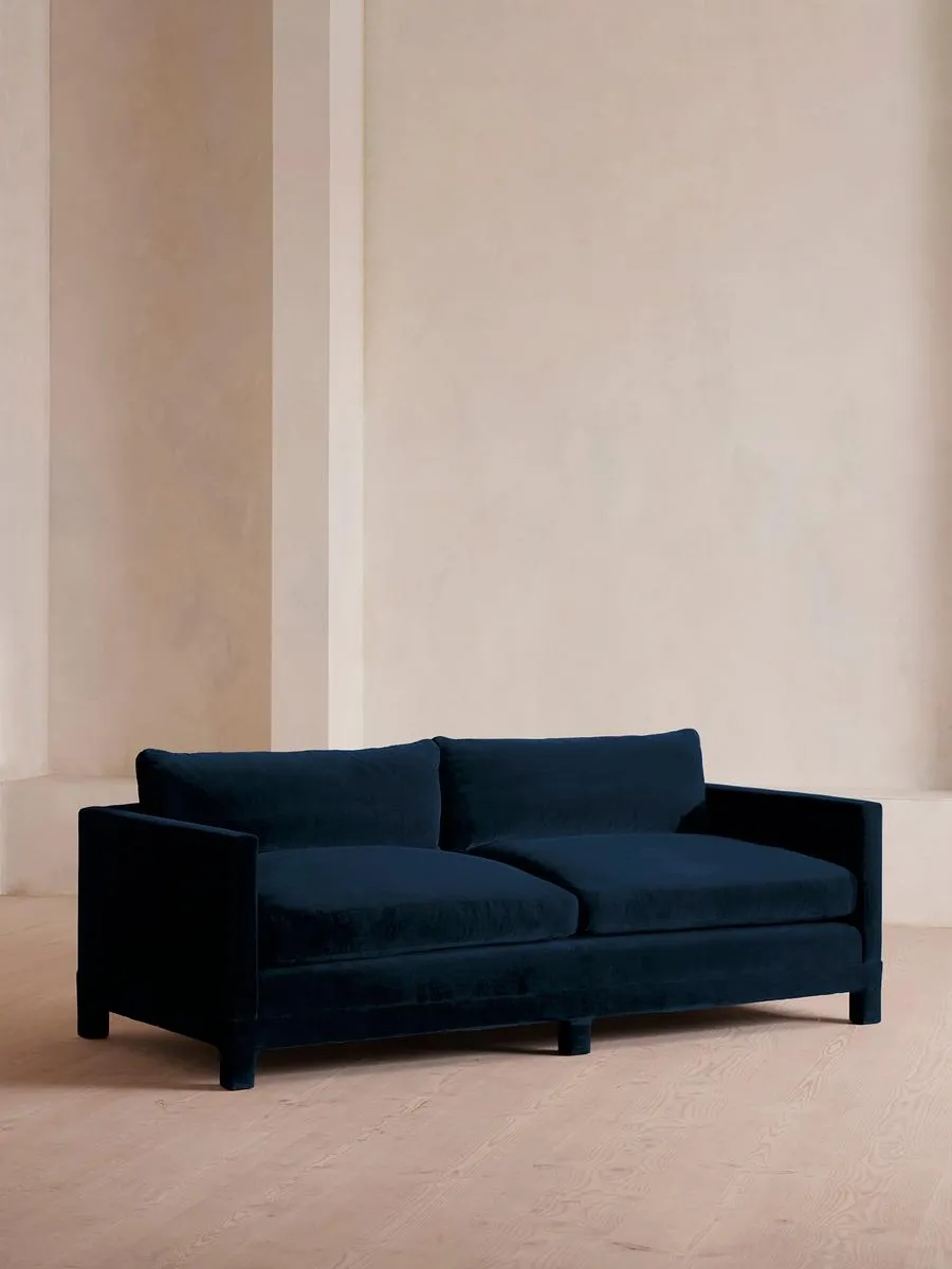 Ashford Three Seater Sofa, Velvet, Royal Blue