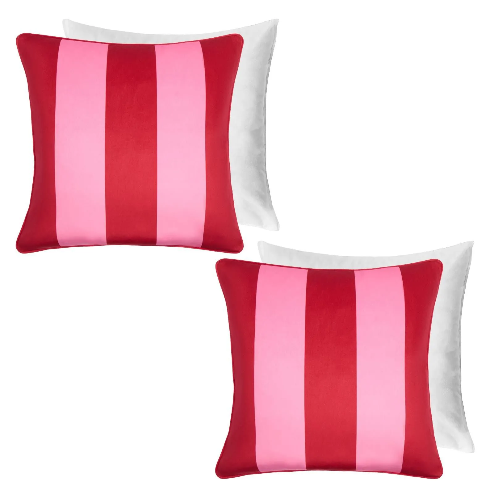 OHS 2 Pack Stripe Filled Cushion Covers Home Decor Set in Pink